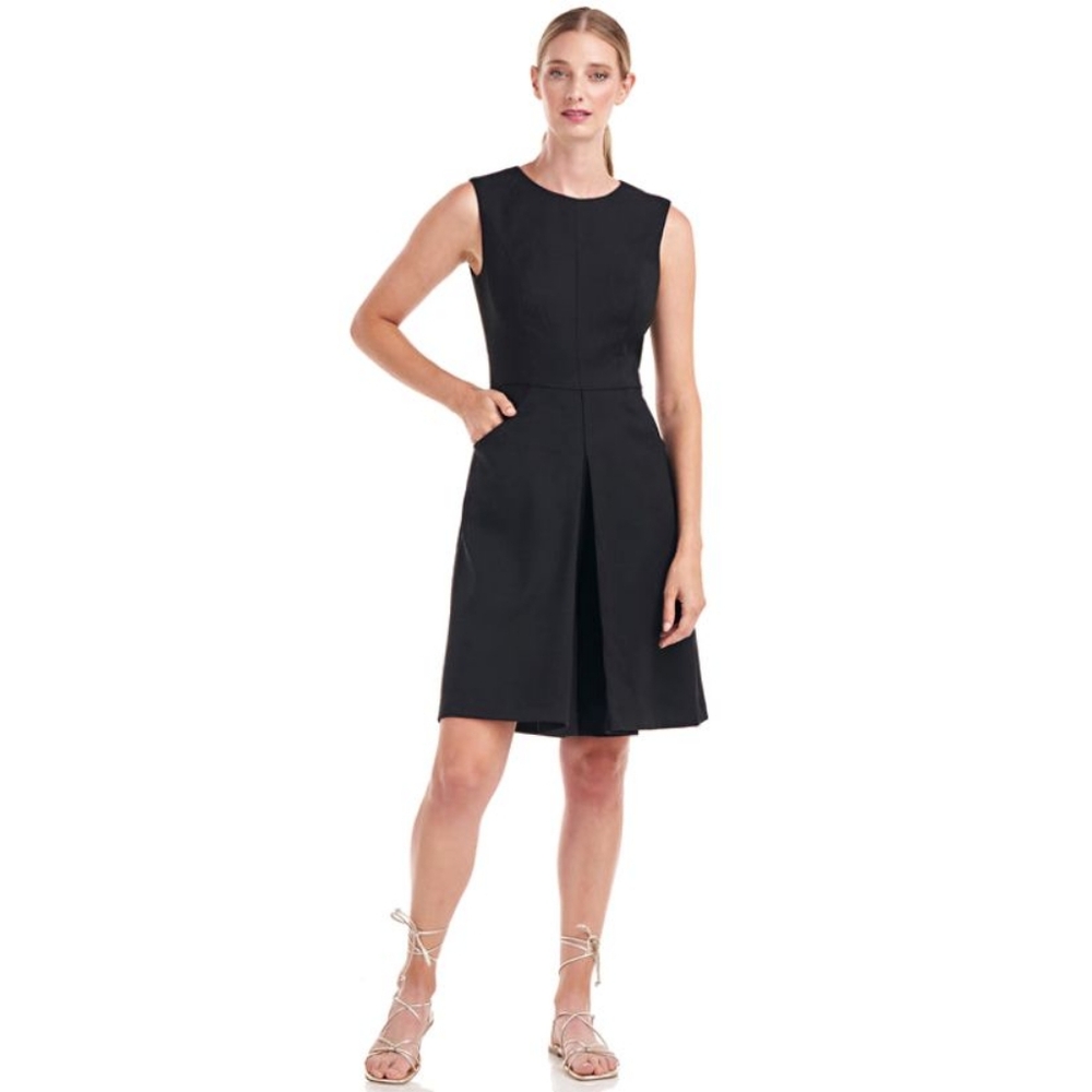 Kay Unger Casual Black Lulu Jewel Neck Sleeveless Wide Legs Romper Jumpsuit
